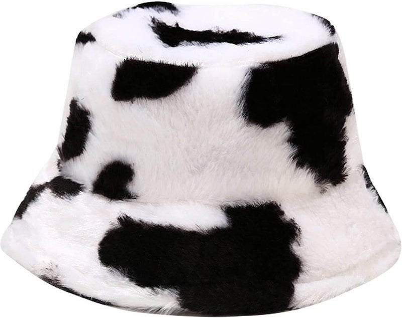 Winter Faux Fur Furry Bucket Hat Fluffy Fuzzy Warm Hat Plush Fisherman Hat for Women Men Teens Girls